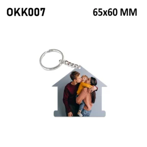 Blank House Shape Photo Keychain 65x60mm