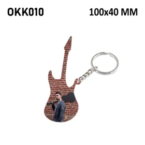 Blank Guitar Shape Photo Keychain 100x40mm