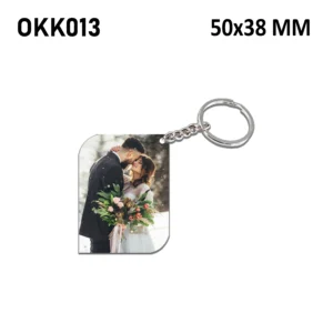 Blank Rectangle Round Corner Photo Keychain 50x38mm