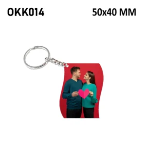 Blank Wave Shape Photo Keychain 50x40mm