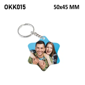 Blank Star Shape Photo Keychain 50x45mm
