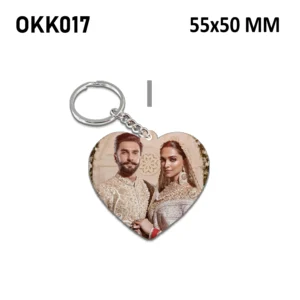 Blank Double Heart Photo Keychain 55x50mm