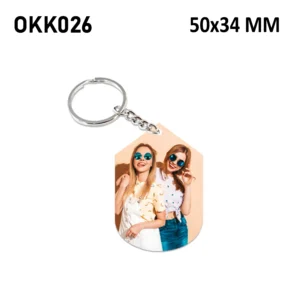 Blank Rounded House Photo Keychain 50x34mm