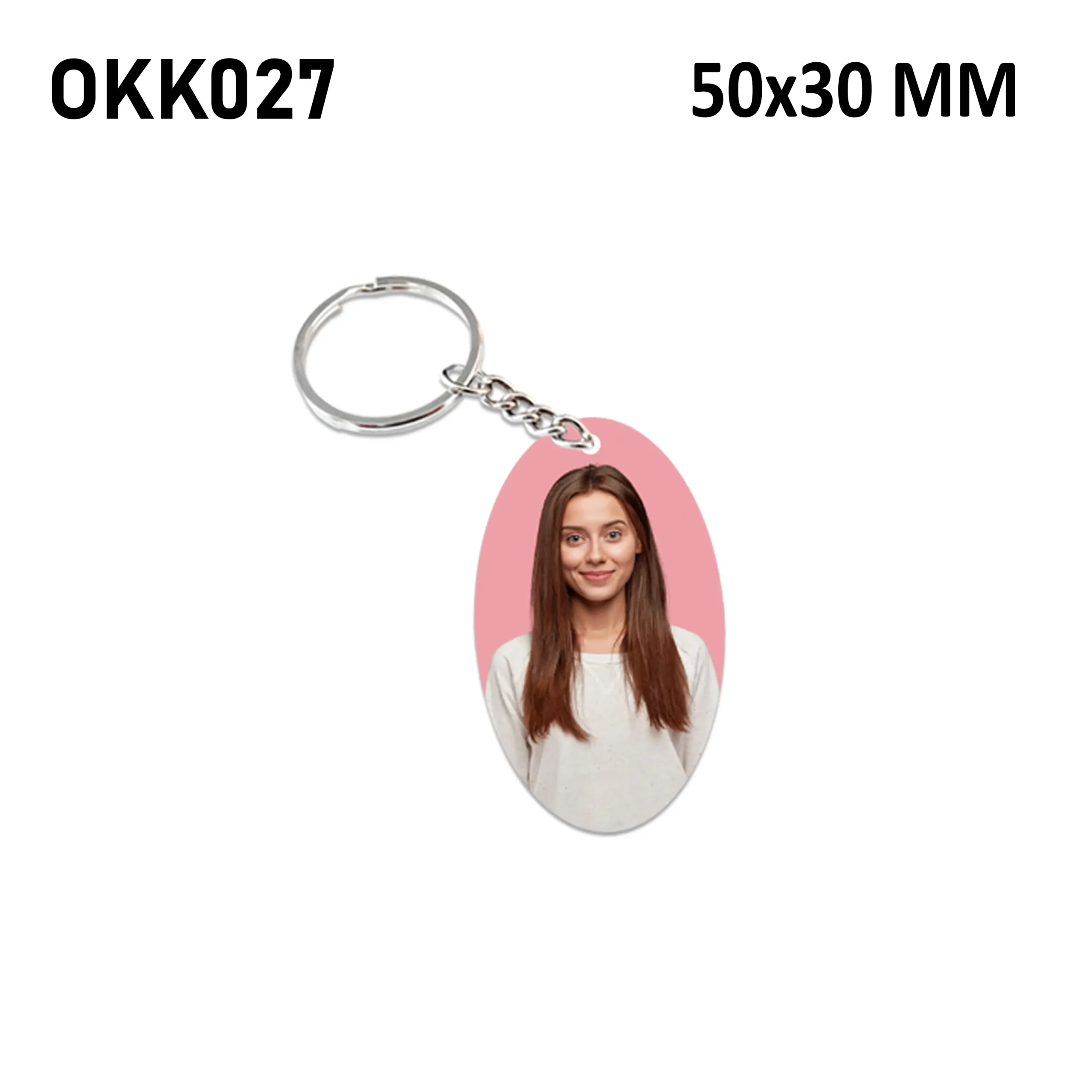 Blank Oval Photo Keychain 50x30mm