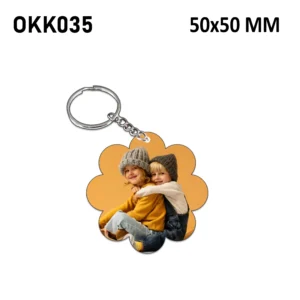 Blank Flower Shape Photo Keychain 50x50mm