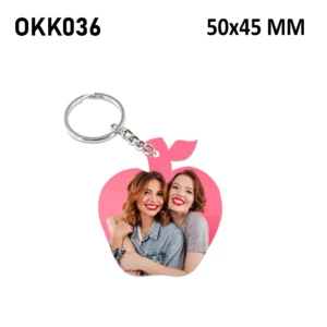 Blank Apple Shape Photo Keychain 50x45mm