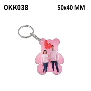 Blank Teddy Bear Photo Keychain 50x40 MM