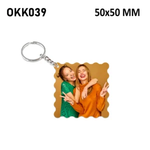 Blank Scallop Square Photo Keychain 50x50mm