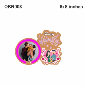 Blank Happy Family Neon Photo Frame 6x8in