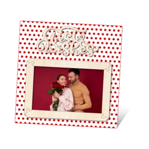 Blank Best Wishes Polka Dot Photo Frame 8 Inch