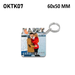 Blank Happy Anniversary Photo Keychain 60x50mm (Pack of 10)