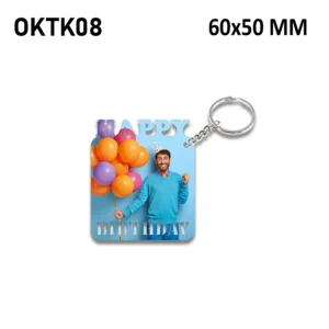 Blank Happy Birthday Photo Keychain 60x50mm (Pack of 10)