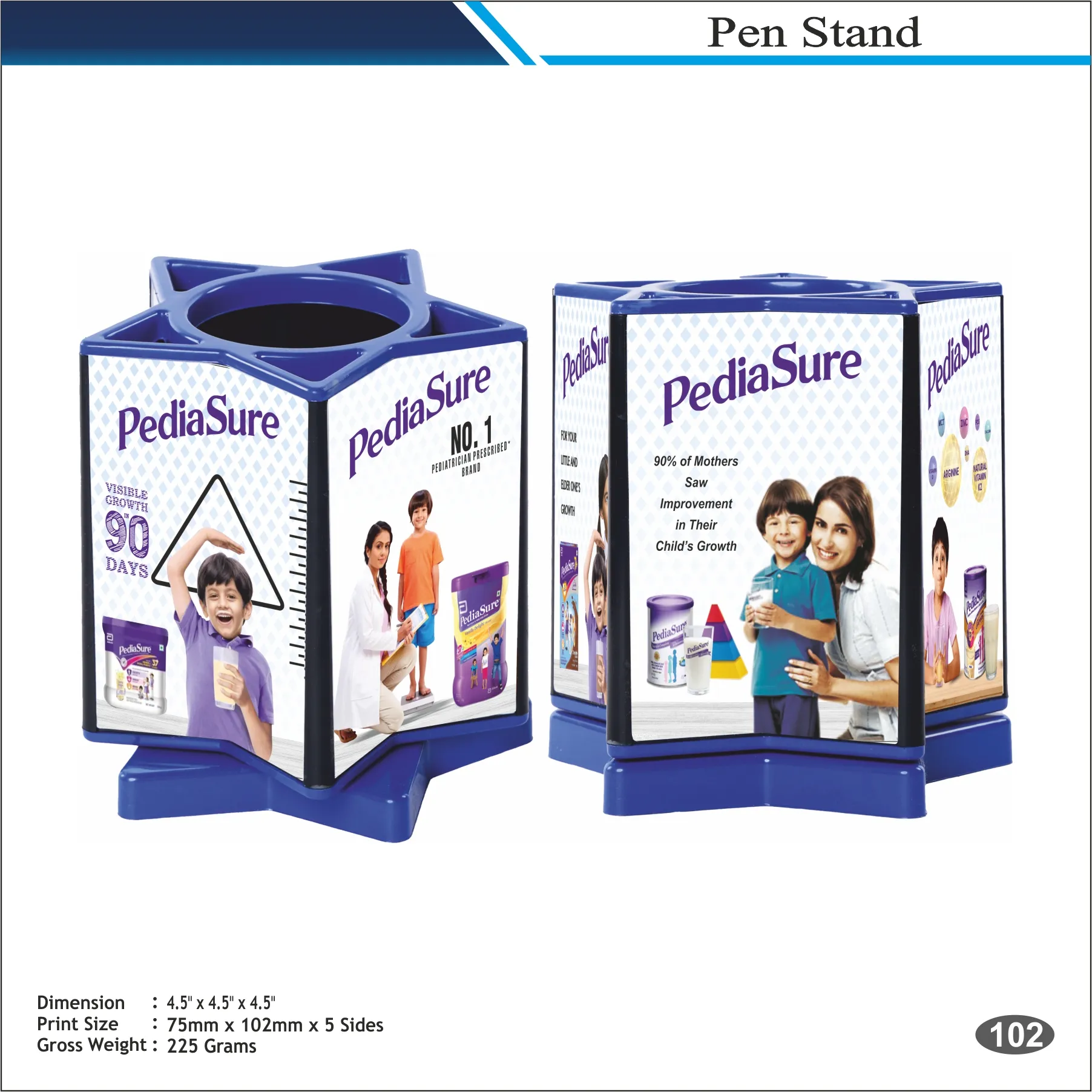 Customizable Cube Shape Multi Panel Pen Stand MOQ 100 Pcs