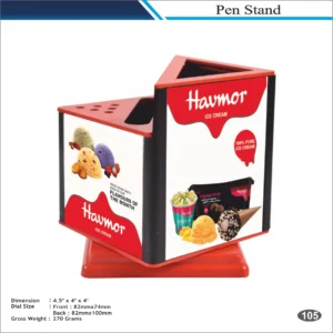 Customizable Cube Display Table Clock with Pen Holder MOQ 100 Pcs (Red)