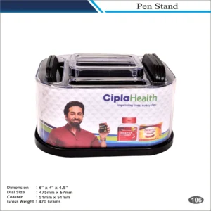 Customizable Paper Holder Table Clock with Coaster Tray MOQ 100 Pcs (Black)