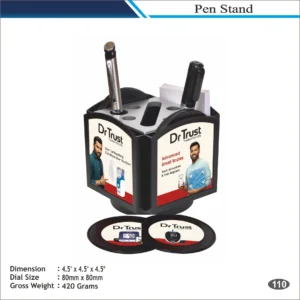 Customizable Cube Pen Stand with Coasters MOQ 100 Pcs (Black)