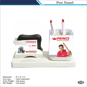 Customizable Desk Organizer with Paper Holder & Pen Stand MOQ 100 Pcs (White)