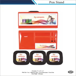 Customizable Multi-Compartment Desk Organizer with Coasters MOQ 100 Pcs (Orange)