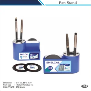 Customizable Desk Organizer Pen Stand with Coasters MOQ 100 Pcs (Blue)