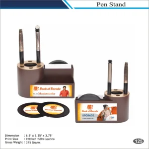 Customizable Desk Organizer Pen Stand with Coasters MOQ 100 Pcs (Brown)