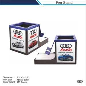 Customizable Cube Desk Organizer with Mobile Holder MOQ 100 Pcs (White & Blue)