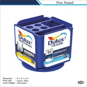 Customizable Rotating Cube Pen Stand with Branding Panels MOQ 100 Pcs (Blue)