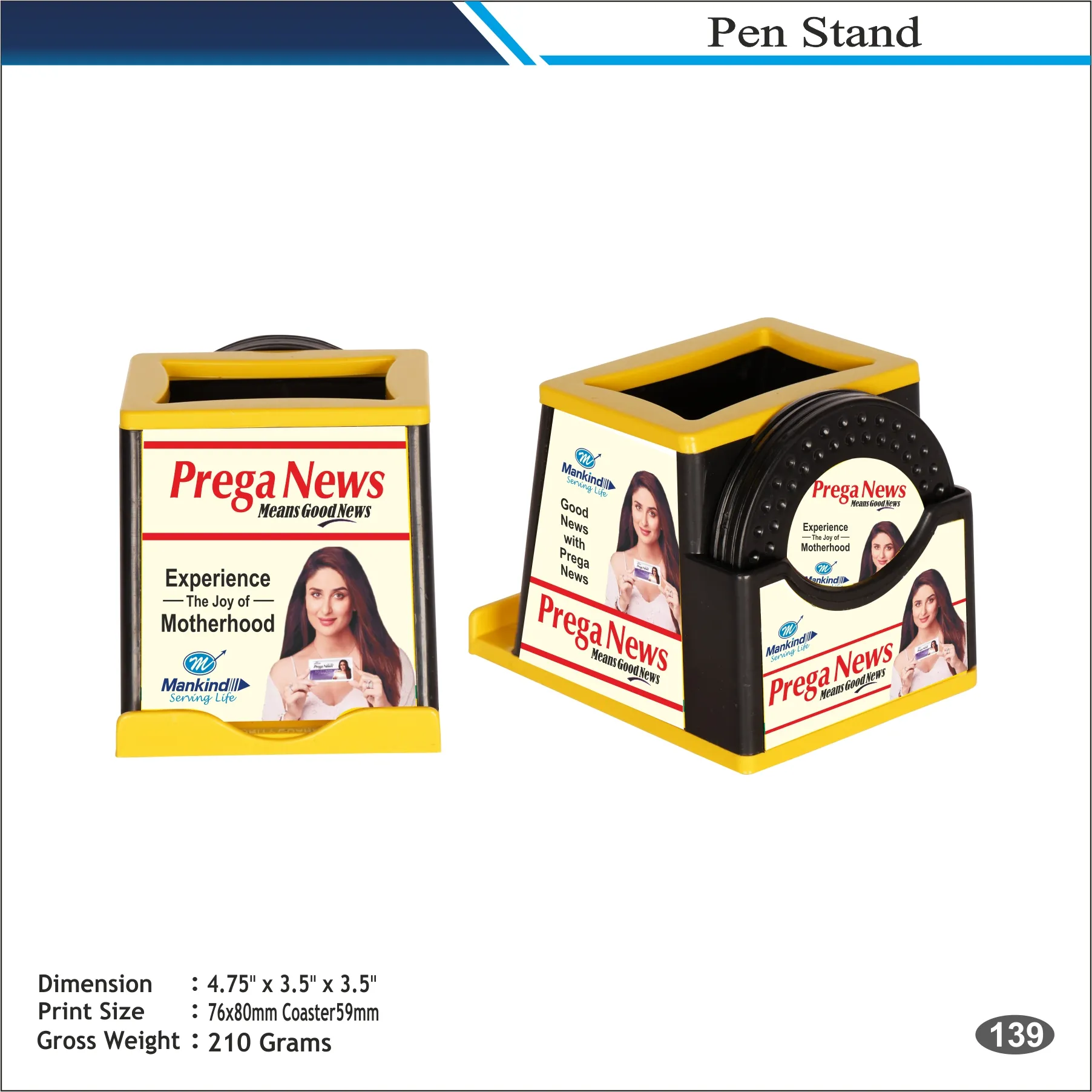 Customizable Yellow Square Shape Prega News Desk Organizer MOQ 100 Pcs