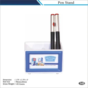 Customizable Blue Rectangular Pen Stand Desk Organizer MOQ 100 Pcs