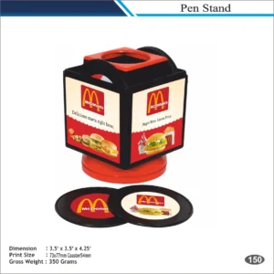 Customizable Black & Red McDonald’s Square Rotating Desk Organizer MOQ 100 Pcs