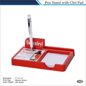 Customizable Red Rectangular Desk Organizer with Pen & Chit Pad MOQ 100 Pcs