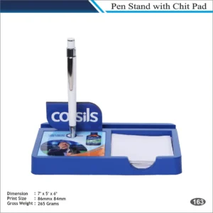 Customizable Blue Rectangular Desk Organizer with Pen & Chit Pad MOQ 100 Pcs