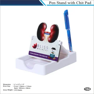 Customizable White Bliss Kidney Shape Desk Organizer with Chit Pad MOQ 100 Pcs