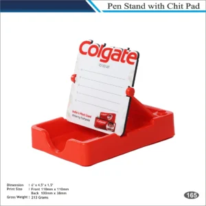 Customizable Red Colgate Desk Organizer with Chit Pad MOQ 100 Pcs