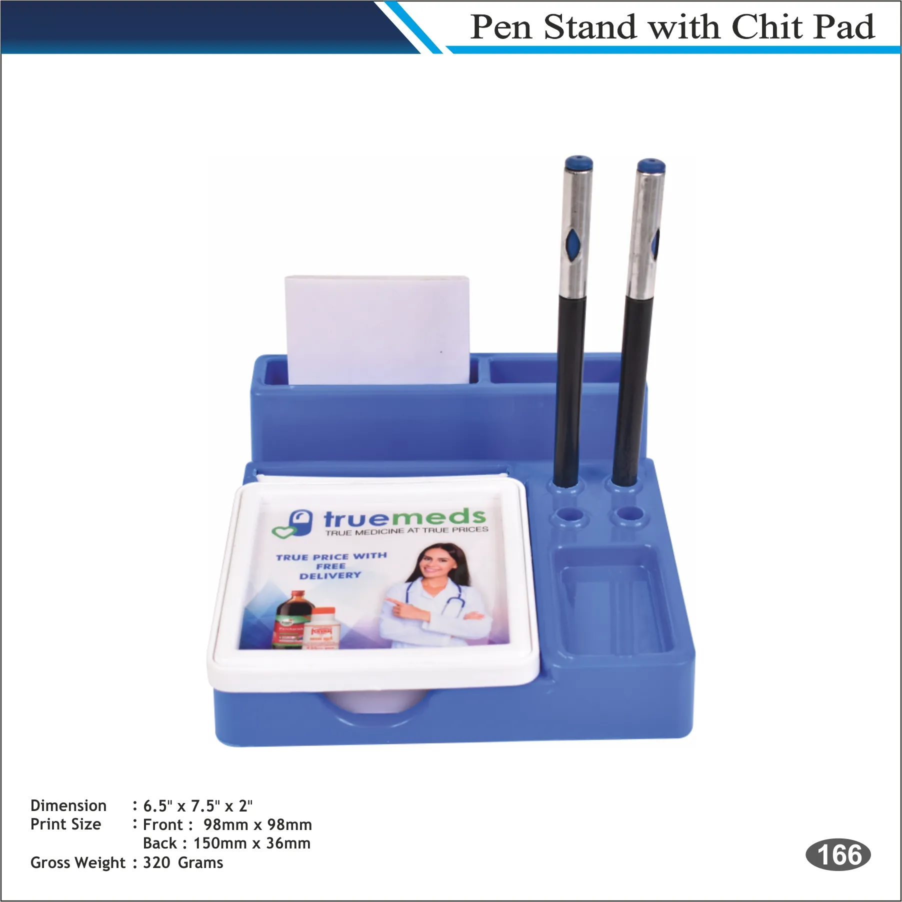 Customizable Blue Truemeds Multi Utility Desk Organizer MOQ 100 Pcs