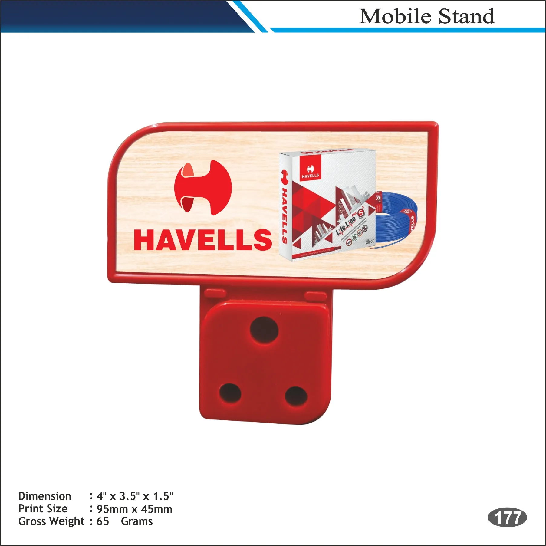 Customizable Red Havells Mobile Stand Display MOQ 100 Pcs