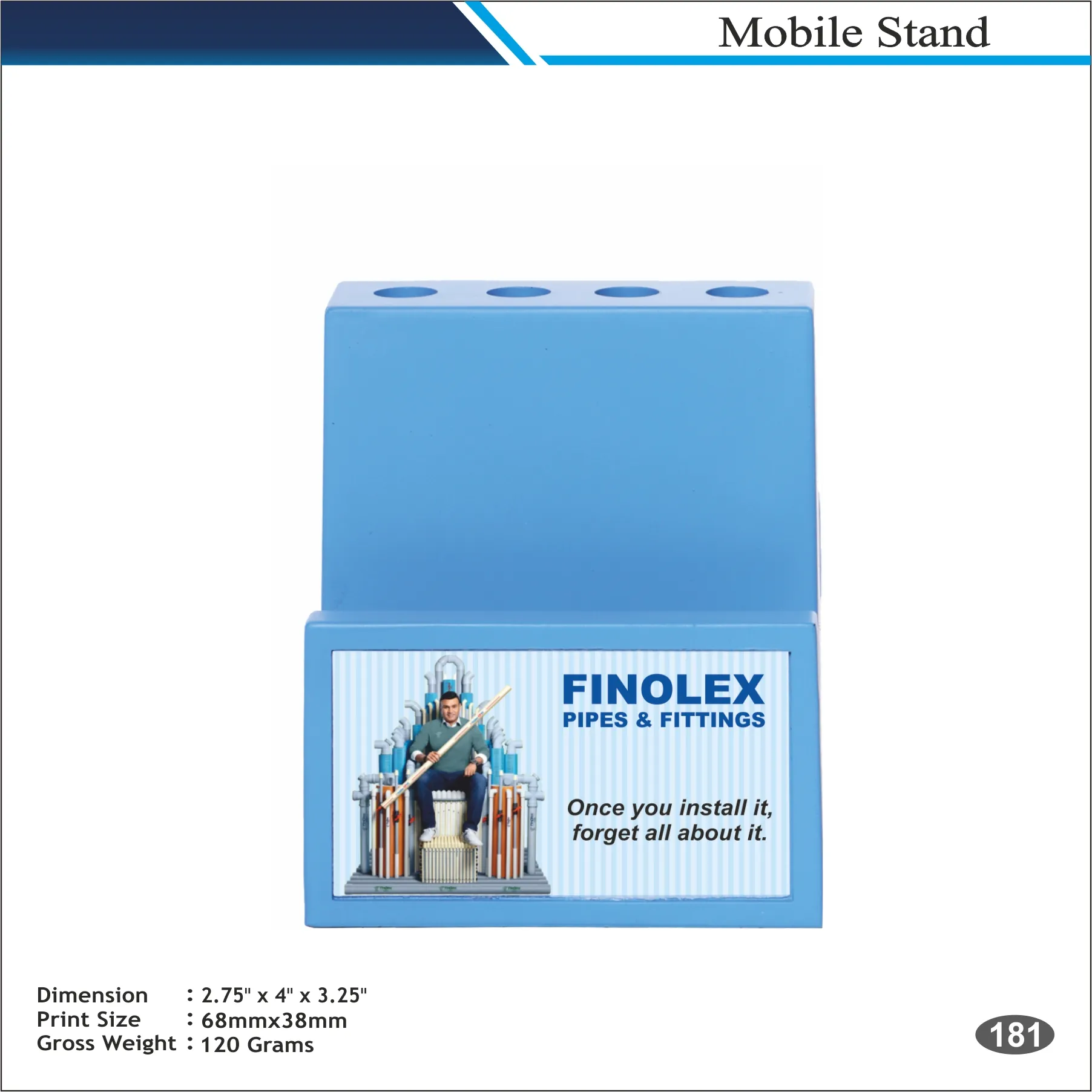 Customizable Blue Finolex Multi Hole Desk Organizer MOQ 100 Pcs