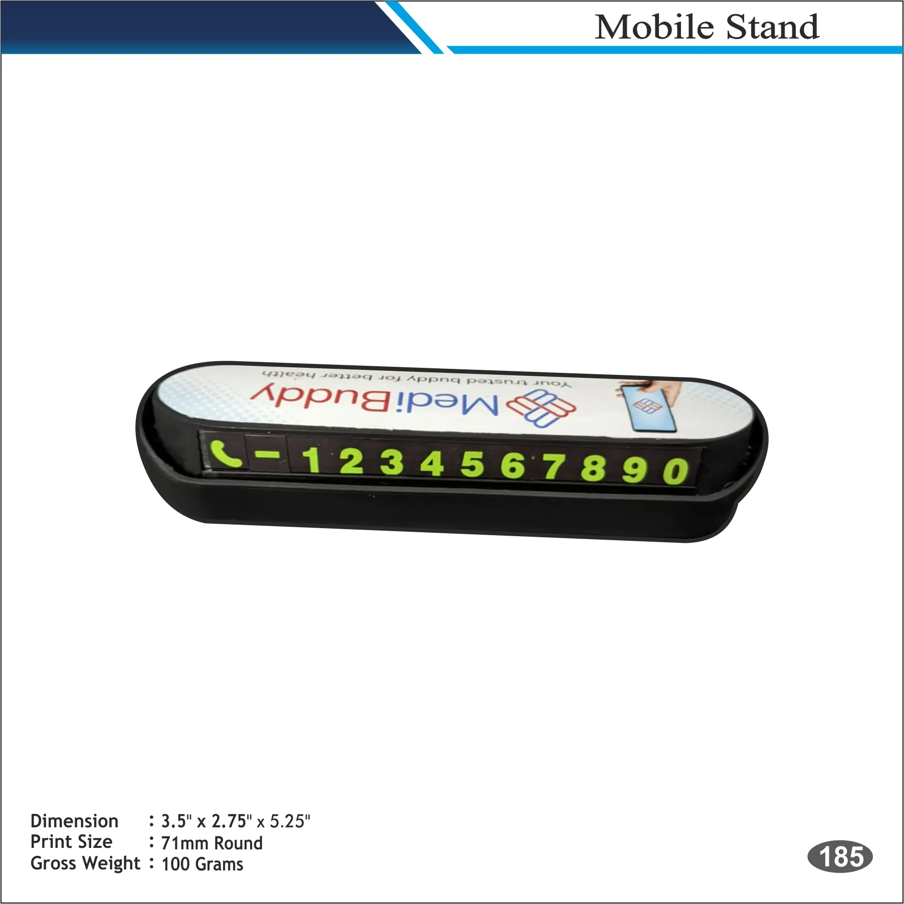 Customizable Black Oval Mobile Number Display Stand MOQ 100 Pcs