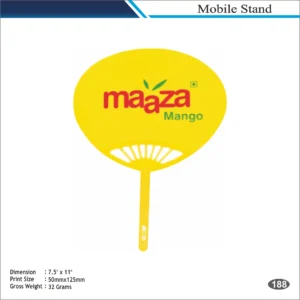 Customizable Yellow Maaza Hand Fan Promotional Display MOQ 100 Pcs