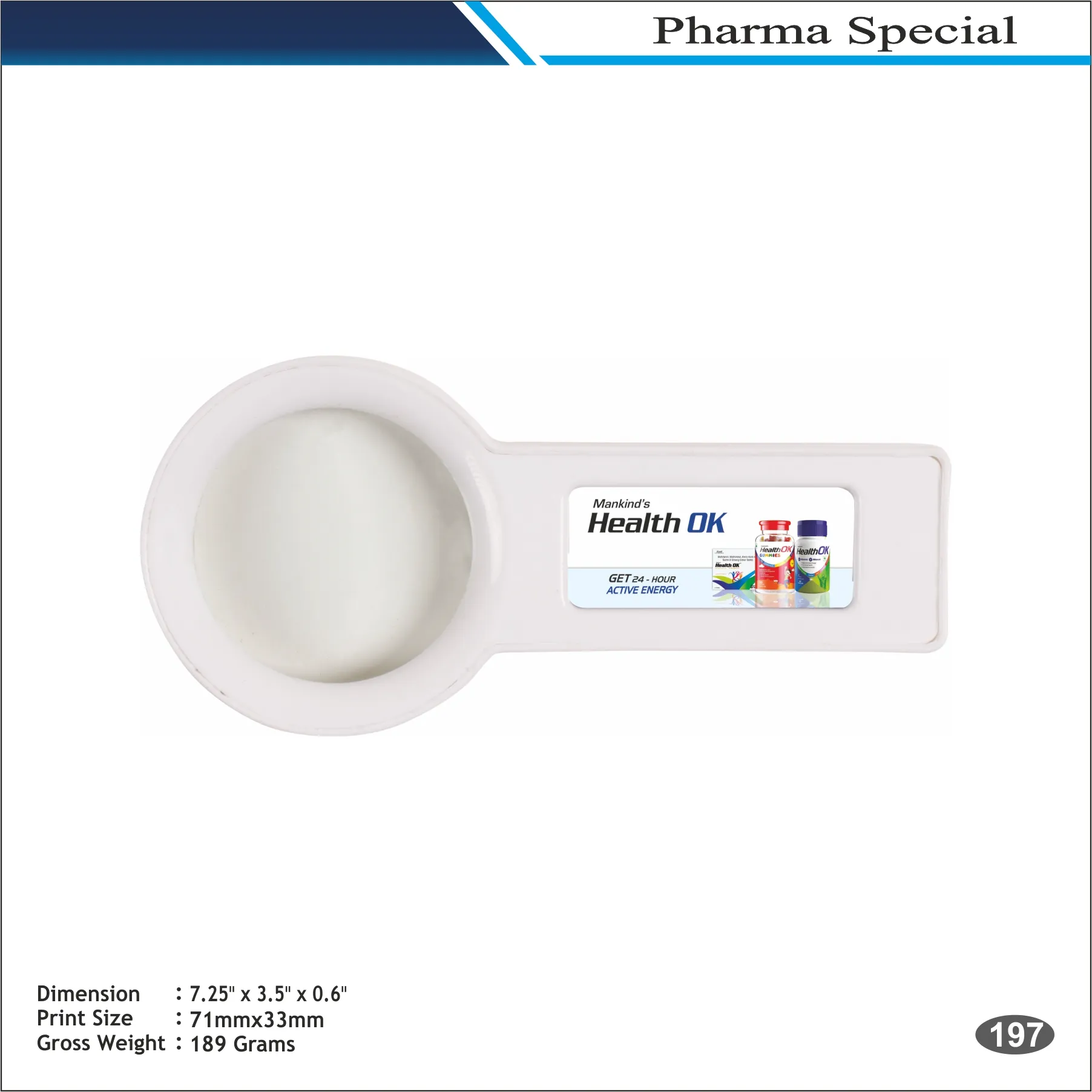 White Health OK Spoon Shape Utility Holder MOQ 100 Pcs