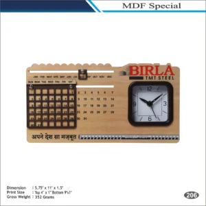 Wooden Perpetual Calendar MDF Clock MOQ 100 Pcs