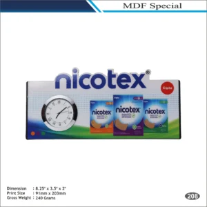 Nicotex Rectangular MDF Promotional Desk Clock MOQ 100 Pcs