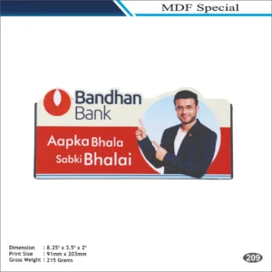 Bandhan Bank Rectangular MDF Desk Clock MOQ 100 Pcs