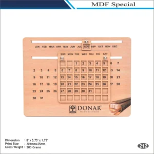 Customizable Rectangle Shape Wooden Perpetual Calendar MDF Desk Clock MOQ 100 Pcs