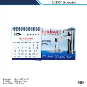 Customizable Rectangle Shape Hindware Calendar MDF Desk Clock MOQ 100 Pcs