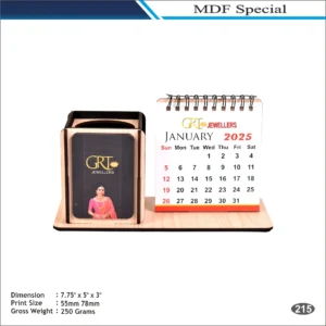 Rectangle Shape GRT Jewellers MDF Desk Clock with Calendar MOQ 100 Pcs