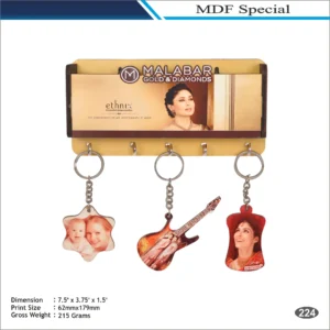 Malabar Rectangular MDF Keychain Holder MOQ 100 Pcs