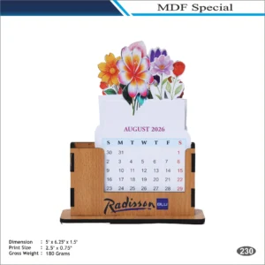 Radisson MDF Desk Calendar Pen Holder MOQ 100 Pcs