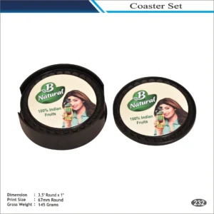 B Natural Round MDF Coaster Set MOQ 100 Pcs