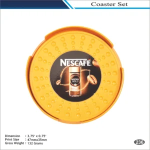 Yellow Round Coaster Set MOQ 100 Pcs