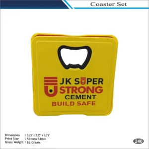 Square Coaster with Bottle Opener MOQ 100 Pcs